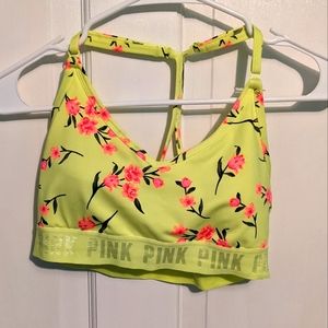 Pink sports bra
